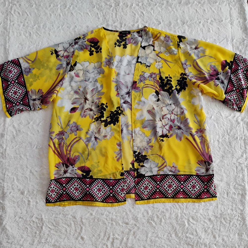 Notations Floral & Aztec Print Kimono